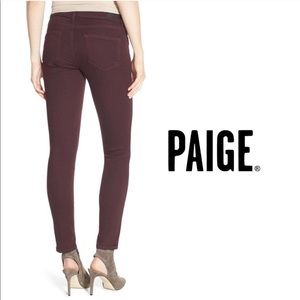 PAIGE Purple Eggplant Ankle Skinny Jeans Mid Rise Size 28